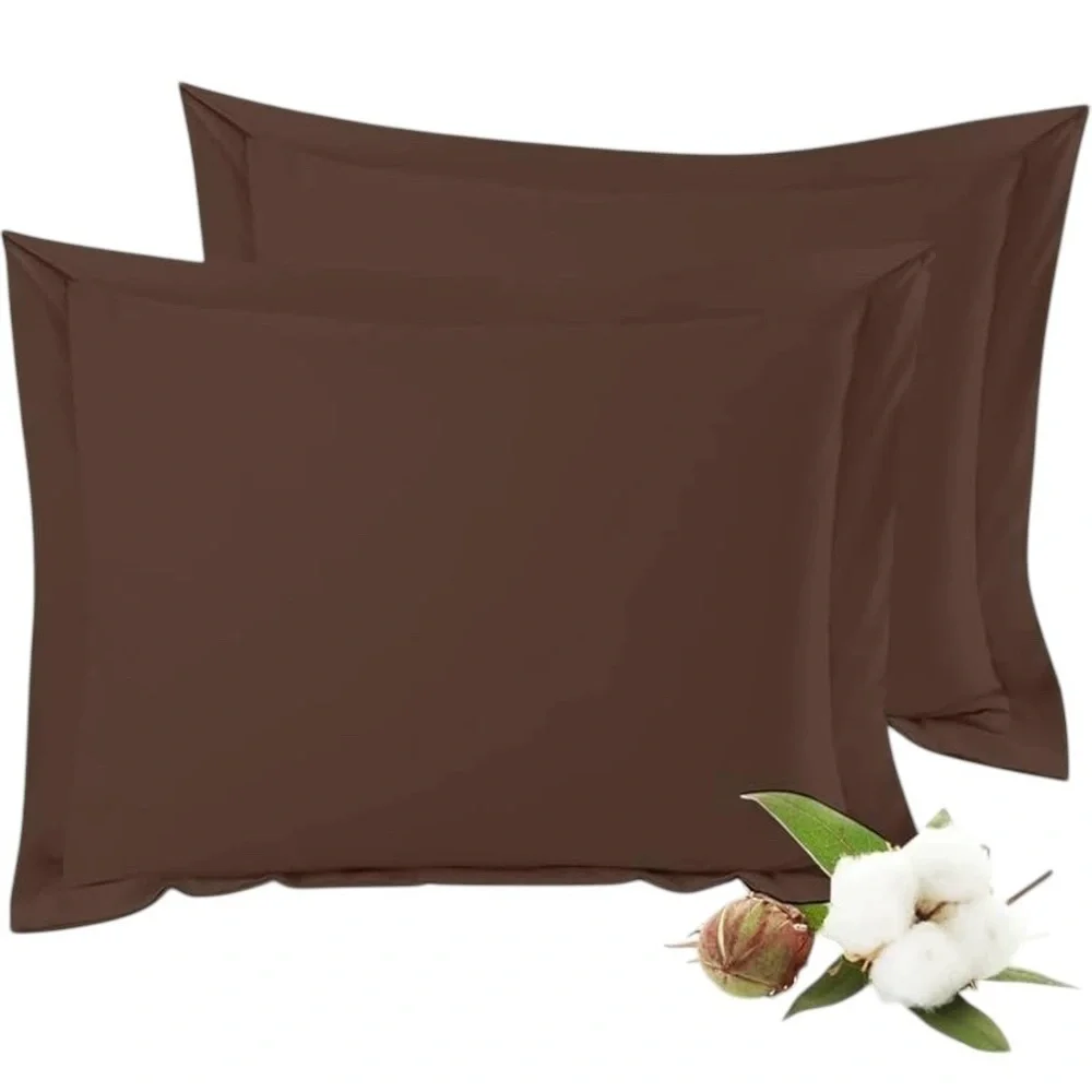 Brown Pillow Shams, Set of 2, Full/Queen Size